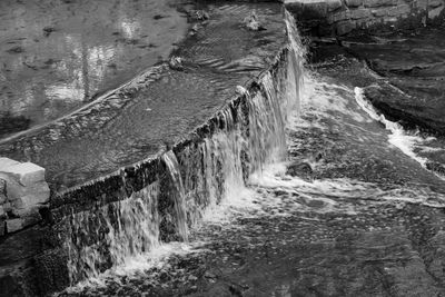 Close-up of water flowing over landscape