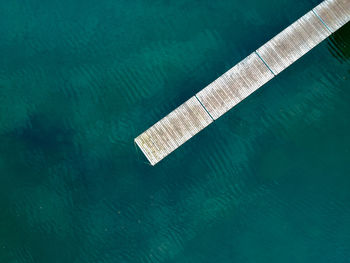 High angle view of a walkway on a lake