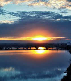 Scenic view of sunset over sea