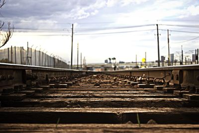 Railroad tracks against sky