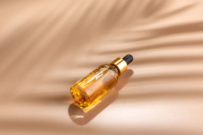 Close-up of bottles on table