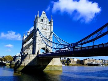 Low angle view of suspension bridge