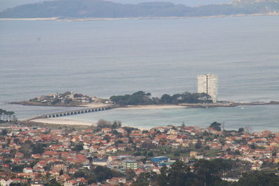 View of city at dusk