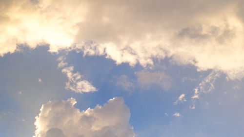 Low angle view of clouds in sky