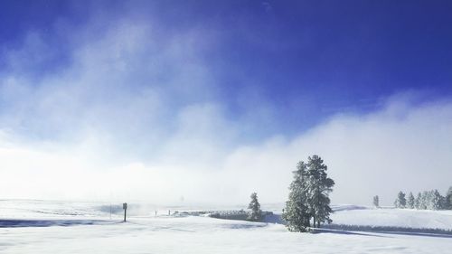 Scenic view of landscape against cloudy sky