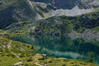 Scenic view of lake against mountains
