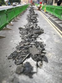 Close-up of railroad track