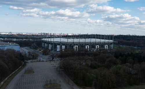 Panoramic view of train against sky