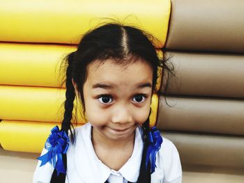 Portrait of girl on seat