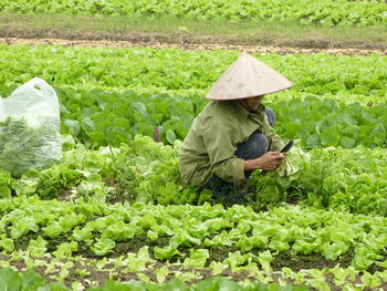 Man working on field