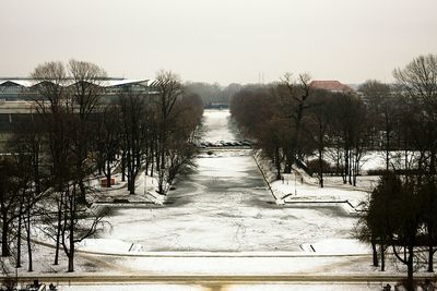 Scenic view of lake against clear sky
