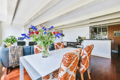 Potted plant on table at home