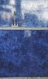 High angle view of lake against wall