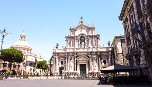 View of historic building against clear sky