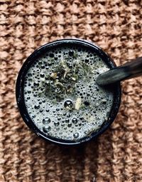 High angle view of drink in glass