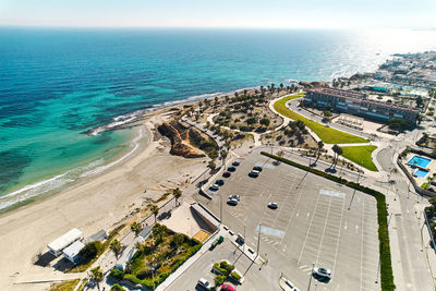 High angle view of beach