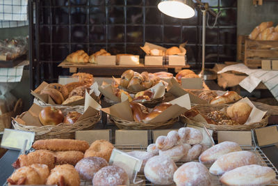 Various breads for sale at store