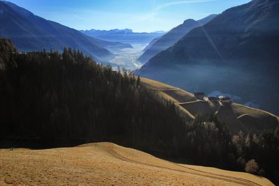Panoramic view of mountains against sky