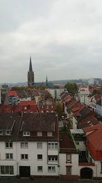 High angle view of townscape against sky