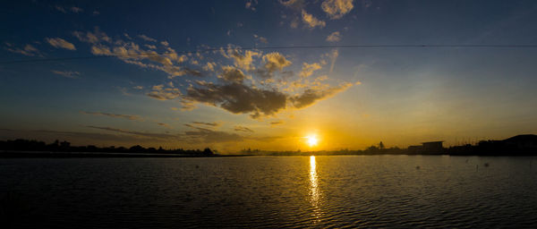 View of sunset over sea