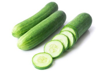 Close-up of green beans against white background