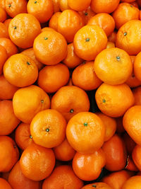 Full frame shot of oranges in market