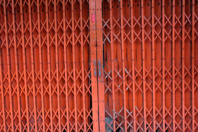 Full frame shot of closed metal gate