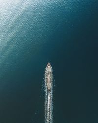 Scenic view of ship in sea