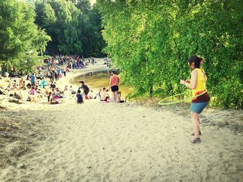 People enjoying at beach