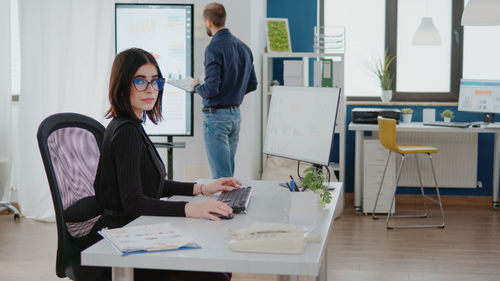 Portrait of businesswoman in office