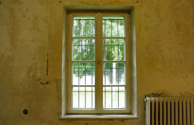 Closed window of old building