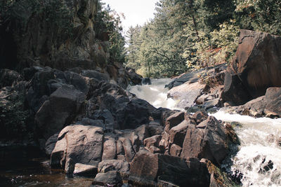 Scenic view of waterfall