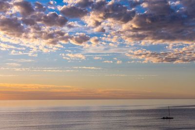 Scenic view of sea against sky at sunset