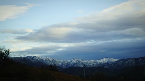 Scenic view of snowcapped mountains