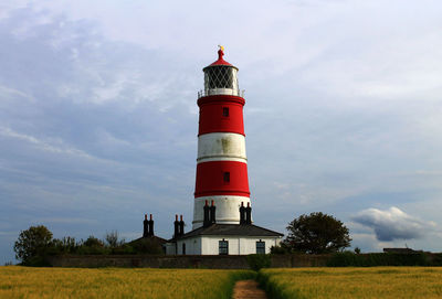 Low angle view of lighthouse against sky