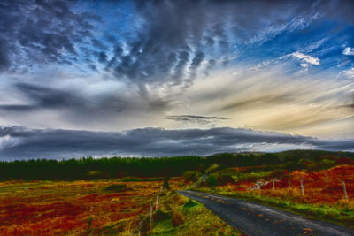 Road passing through rural landscape