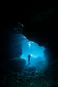 Man swimming in sea