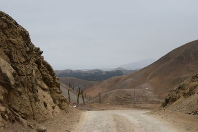 Scenic view of arid landscape against sky