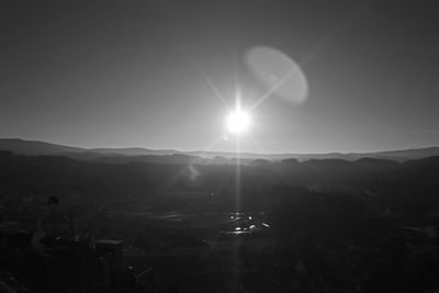 Scenic view of mountains against clear sky