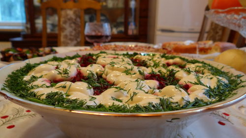 Close-up of served food