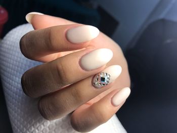 Close-up of hand with nail art