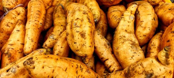 Full frame shot of carrots for sale in market
