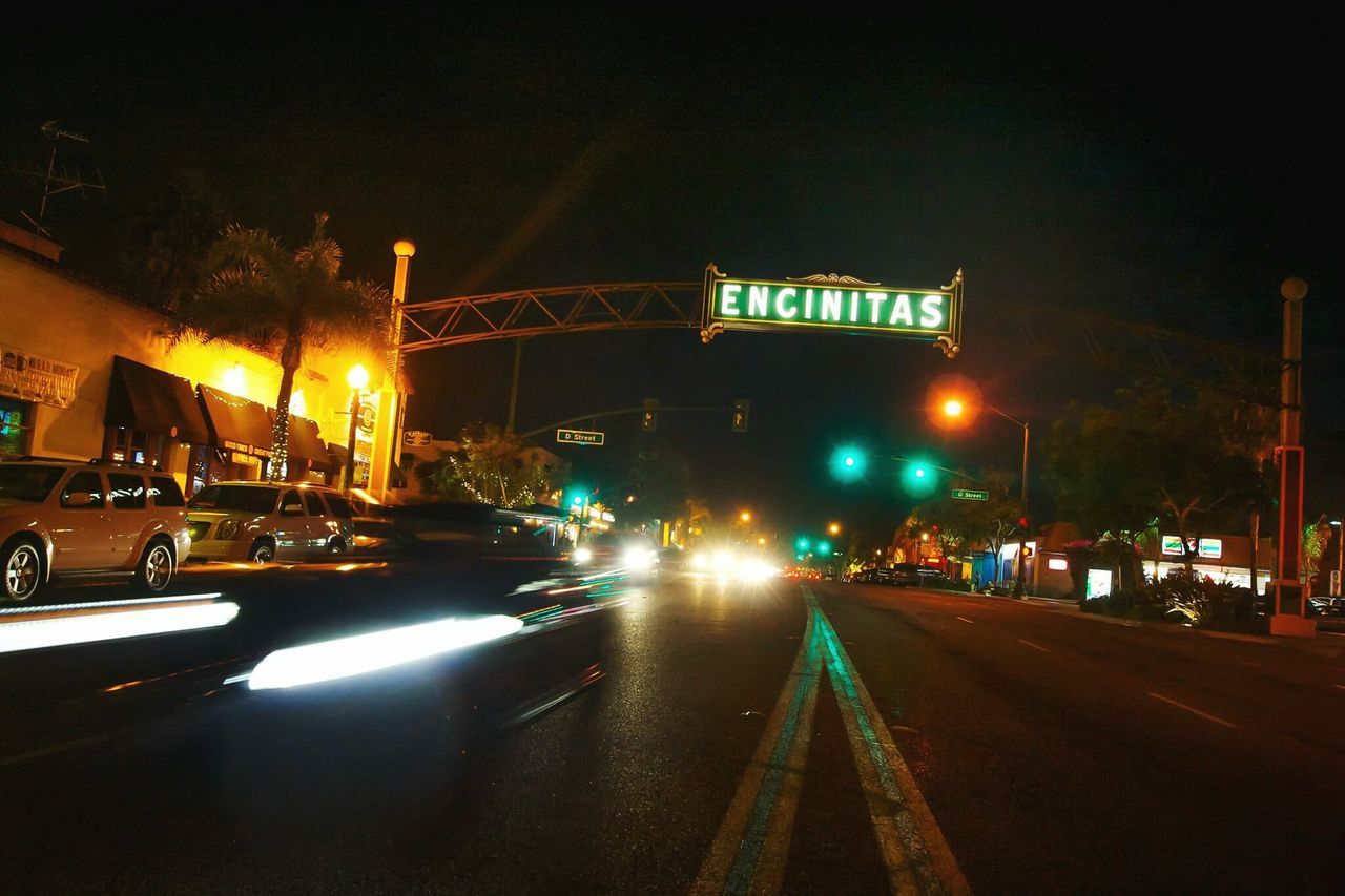 VIEW OF ROAD AT NIGHT