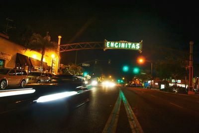 Road sign at night