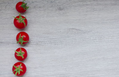 Directly above shot of christmas decorations on table