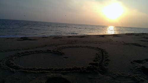 Scenic view of sea at sunset