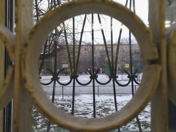 Close-up of metal gate