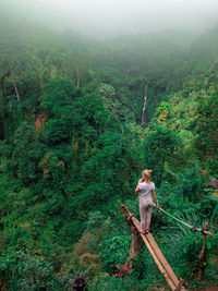 Man standing in forest