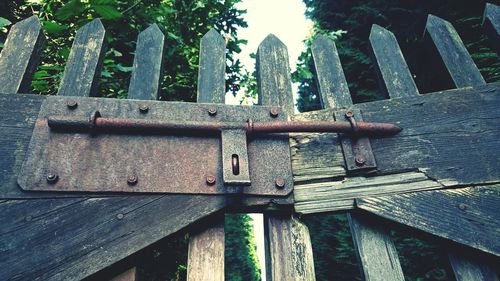 Low angle view of fence