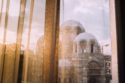 Cathedral seen through window